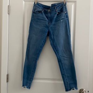 LOFT Distress Modern Skinny Jeans